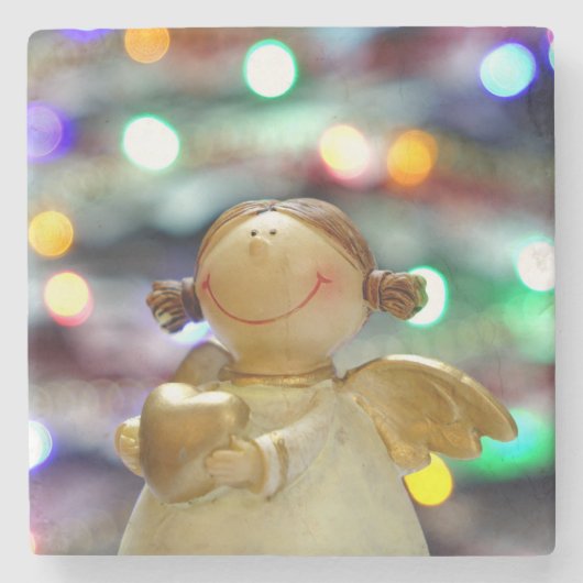 Weihnachtsgel Steinuntersetzer (Vorderseite)