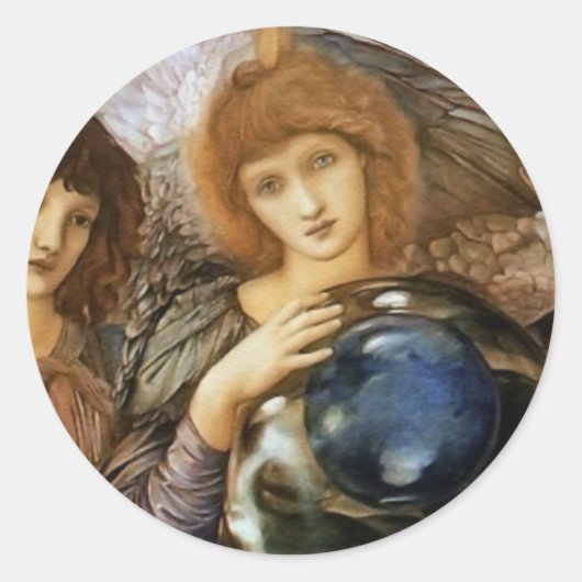 Weihnachtsgel - "Tage der Schöpfung" Vintage Kunst Runder Aufkleber (Vorderseite)