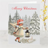 Weihnachtsgel und Kaninchen Karte (Gelbe Blume)