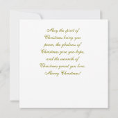 Weihnachtsgel und Kaninchen Karte (Rückseite)