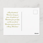 Weihnachtsgel und Kaninchen Postkarte (Rückseite)