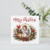 Weihnachtsgel und Kardinäle Karte (Stehend Vorderseite)