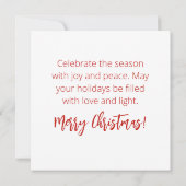 Weihnachtsgel und Kardinäle Karte (Rückseite)