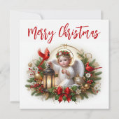 Weihnachtsgel und Kardinäle Karte (Vorderseite)