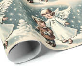 Weihnachtsgel und Kind Geschenkpapier (Rolleneckpunkt)