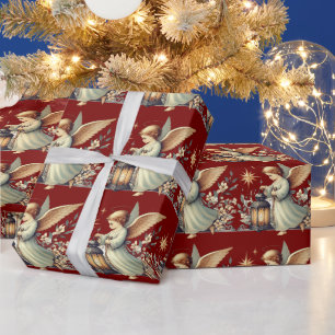 Weihnachtsgel und Lattern Geschenkpapier