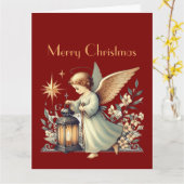 Weihnachtsgel und Lattern Karte (Gelbe Blume)