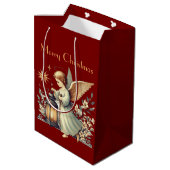 Weihnachtsgel und Lattern Mittlere Geschenktüte (Rückseite Schrägansicht)