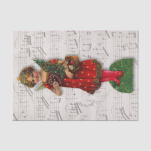 Weihnachtsgel Vintage Viktorianische Scrap Girl Bi Seidenpapier