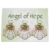 Weihnachtsgel von Hope Green Ombre Schneeflocken Große Geschenktüte (Vorderseite)