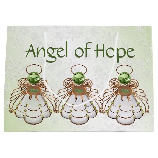 Weihnachtsgel von Hope Green Ombre Schneeflocken Große Geschenktüte (Vorderseite)