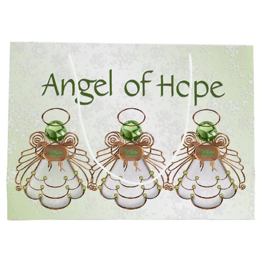 Weihnachtsgel von Hope Green Ombre Schneeflocken Große Geschenktüte (Rückseite)