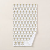 Weihnachtsgel/Weißer Filigree Engel von Grace Badhandtuch Set (Handtuch)