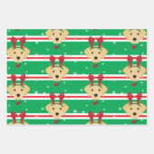 Weihnachtsgelbe Labrador Retriever Dog Geschenkpapier Set (Vorderseite 3)