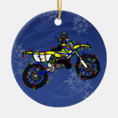 Weihnachtsgelbe Schmutz-Fahrrad-Verzierung Keramikornament (Vorne)