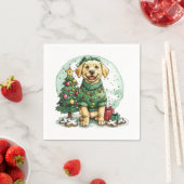 Weihnachtsgelber Labrador Retriever Hund Serviette (Beispiel)