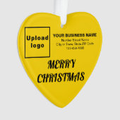 Weihnachtsgelbes Herz Akronylic Ornament (Vorderseite)