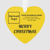 Weihnachtsgelbes Herz Akronylic Ornament (Rückseite)