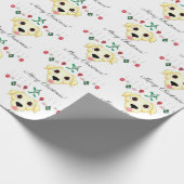 Weihnachtsgelbes Labrador Retriever Geschenkpapier (Ecke)