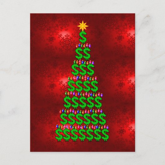 Weihnachtsgeld-Baum Feiertagspostkarte (Vorderseite)