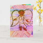 Weihnachtsgelengel-Glanz Karte (Gelbe Blume)