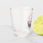 Weihnachtsgenom auf dem Kranz Schnapsglas (Links)