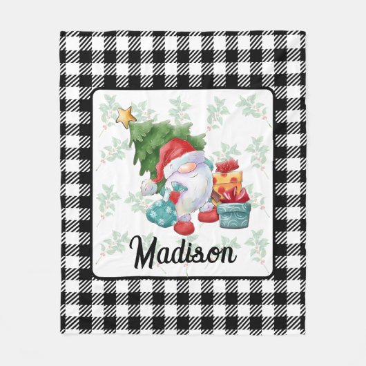 Weihnachtsgenom-Illustration Fleecedecke (Vorderseite)