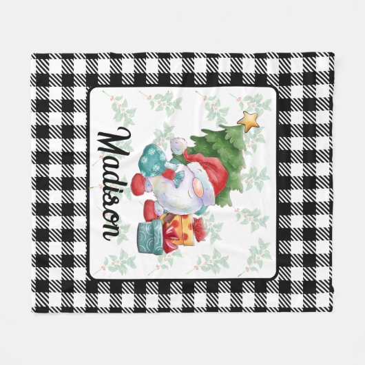 Weihnachtsgenom-Illustration Fleecedecke (Vorderseite (Horizontal))