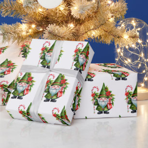 Weihnachtsgenom im Wasser mit Candy Cane Geschenkpapier
