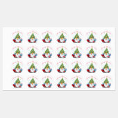 Weihnachtsgenom mit Geschenksticker Etiketten (Blatt)