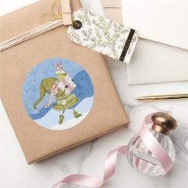 Weihnachtsgenom mit Geschenksticker Runder Aufkleber