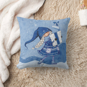 Weihnachtsgenom mit Geschenkwürfelchen Kissen