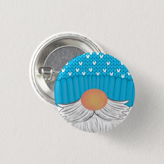 Weihnachtsgenome Winter Hat Beard Sweater Button (Vorne & Hinten)