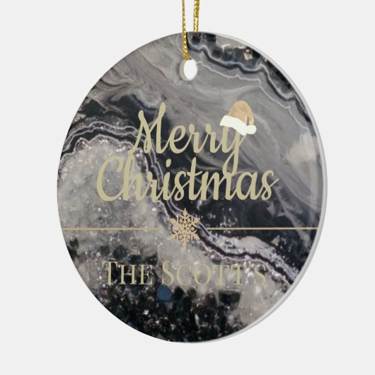 Weihnachtsgeode Keramik Ornament (Links)