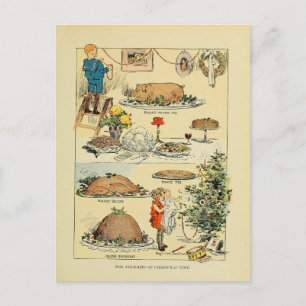 Weihnachtsgerichte aus altem Kochbuch Postkarte