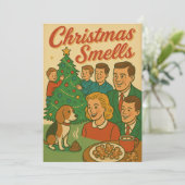 Weihnachtsgerüche Ein Retro-Feiertags-Stinker Feiertagskarte (Stehend Vorderseite)