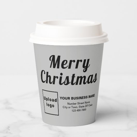 Weihnachtsgeschäft Grau Paper Cup Pappbecher (Rückseite)