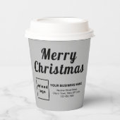 Weihnachtsgeschäft Grau Paper Cup Pappbecher (Vorderseite)