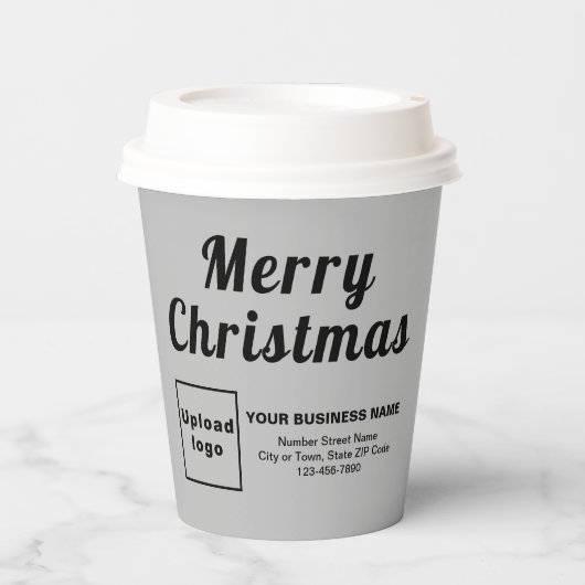 Weihnachtsgeschäft Grau Paper Cup Pappbecher (Vorderseite)