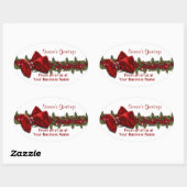 Weihnachtsgeschäft Gruß PERSONALISIEREN Ovaler Aufkleber (Blatt)