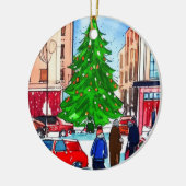 Weihnachtsgeschäft Keramik Ornament (Links)