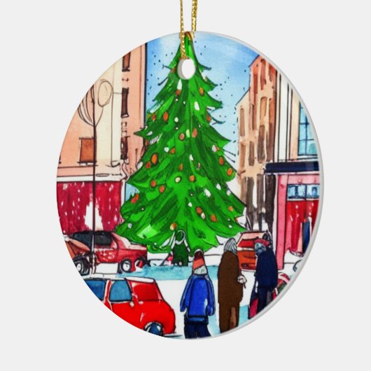 Weihnachtsgeschäft Keramik Ornament (Links)