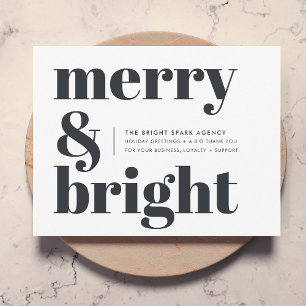 Weihnachtsgeschäft   Merry & Bright Black & White Feiertagskarte