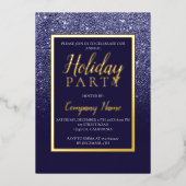 Weihnachtsgeschäft mit Glitzer Folieneinladung (Vorderseite)