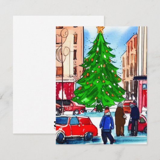 Weihnachtsgeschäft Mitteilungskarte (Vorne/Hinten)