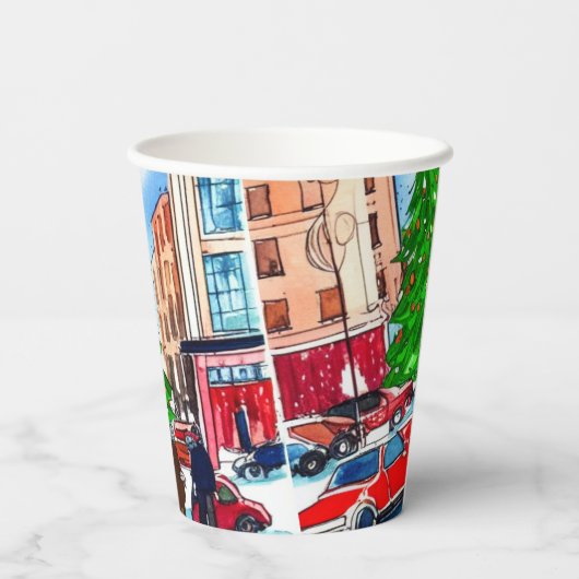 Weihnachtsgeschäft Pappbecher (Rückseite)