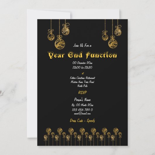 Weihnachtsgeschäft Party Einladung (Rückseite)