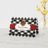 Weihnachtsgeschäft Schwarz-weiß Kariert mit Kranz Karte (Gelbe Blume)