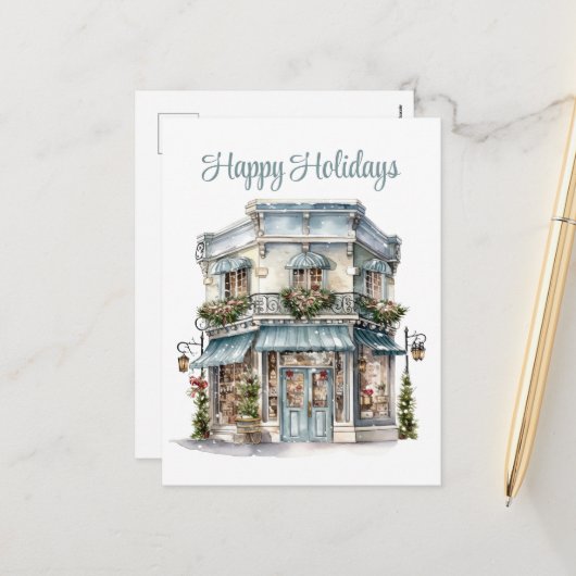 Weihnachtsgeschäft Weihnachtsgeschäft Feiertagspostkarte (Vorderseite/Rückseite Beispiel)