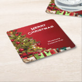 Weihnachtsgeschäft Werbe-Text personalisieren 6 Rechteckiger Pappuntersetzer (angewinkelt)